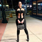 Damen Figurbetonter Einteiler mit Cut-Out-Details und langem Arm R&B
