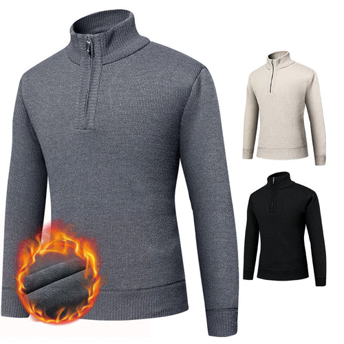 Herren kuscheliger Rollkragenpullover mit Reißverschluss R&B