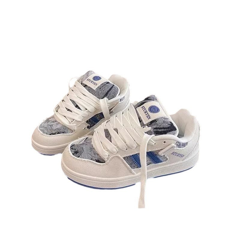 Damen Vintage Sport Sneakers mit modischem Denim-Design