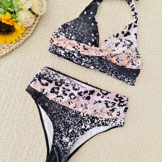 Damen Bikini-Set mit trendigem Animal-Print und modischem Schleifen-Detail R&B