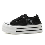 Damen Plateau-Sneaker mit modischem Textil-Obermaterial und rutschfester Sohle R&B