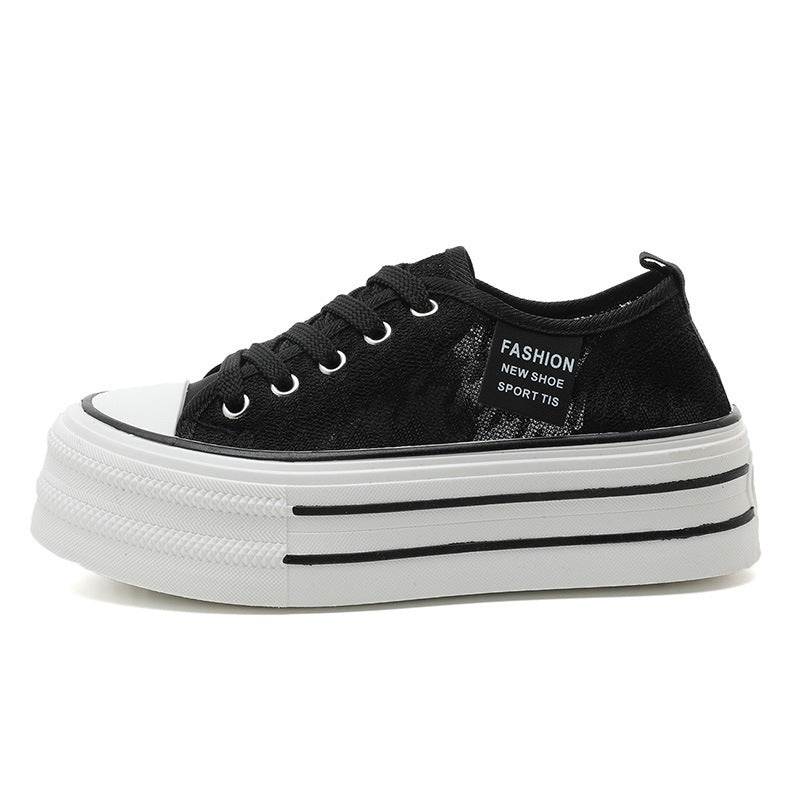 Damen Plateau-Sneaker mit modischem Textil-Obermaterial und rutschfester Sohle R&B