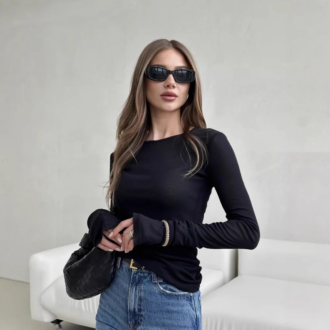 Damen Langarm T-Shirt mit Daumenlöchern R&B