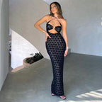 Damen Transparente Maxikleid mit Blumenmuster und aufregendem Schlitz R&B