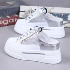Damen Plateau Sneakers mit modischem Slingback-Design und atmungsaktiver Obermaterial
