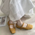 Damen elegante Ballerinas mit modischem Riemchen und glänzenden Strass-Applikationen R&B