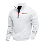 Herren nan Halbzip-Sweatshirt aus schwerem Fleece mit Stehkragen und verdeckter Brusttasche R&B