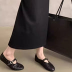 Damen bequeme Ballerina-Schuhe mit floralem Lochmuster R&B