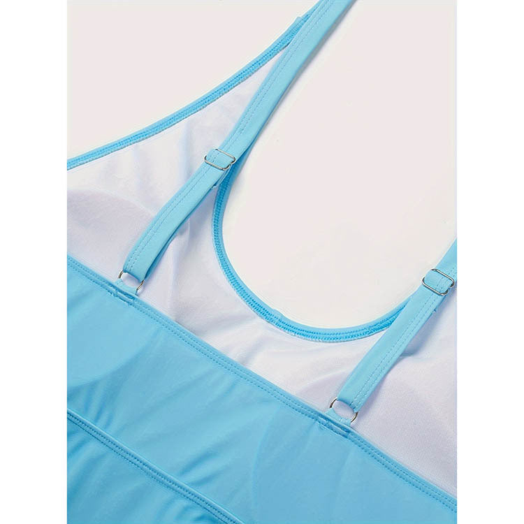 Damen Badeanzug-Set mit stilvollem Oberteil und hoch geschnittenem Höschen R&B