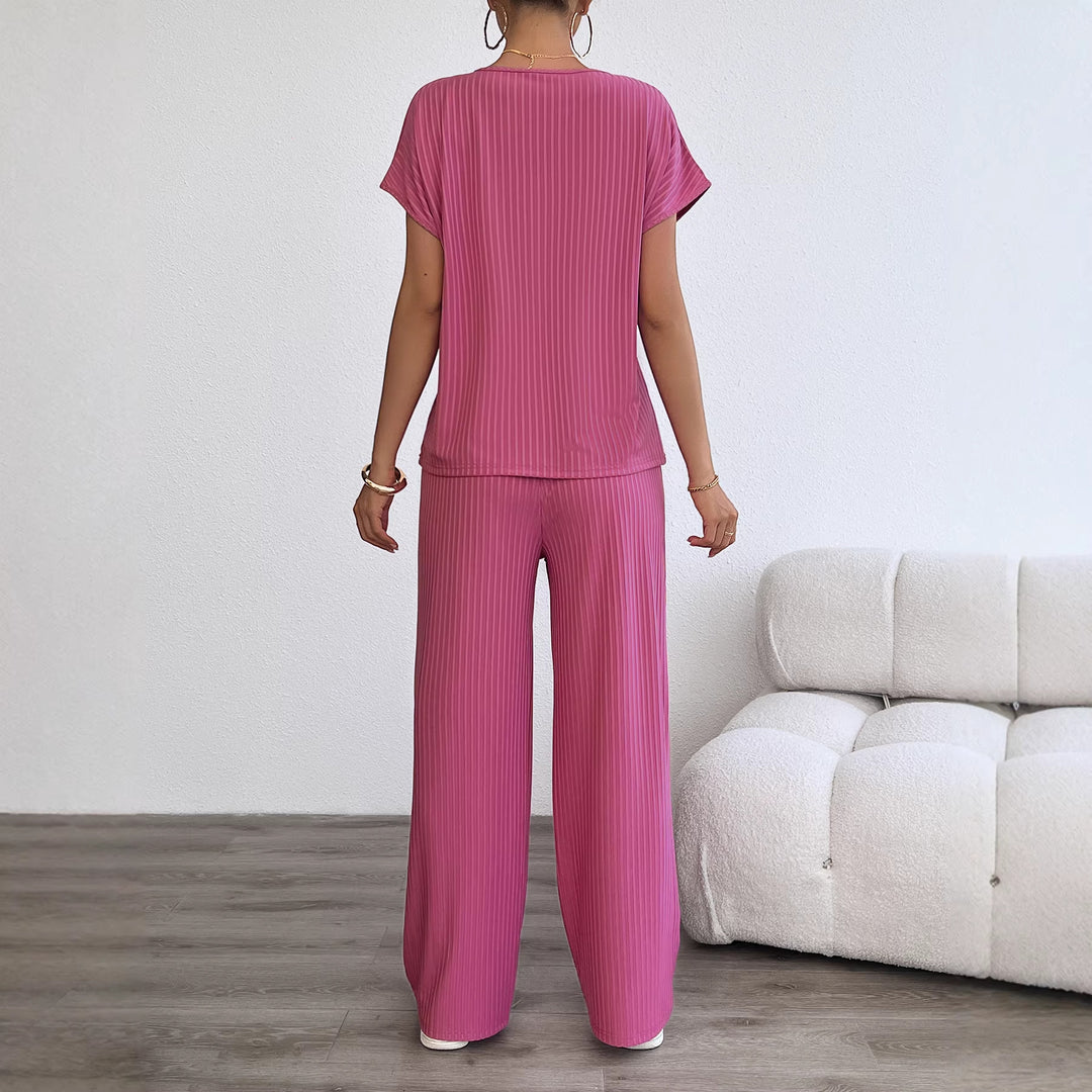 Damen Elegantes Lounge-Set mit feinen Streifen und entspannter Passform R&B