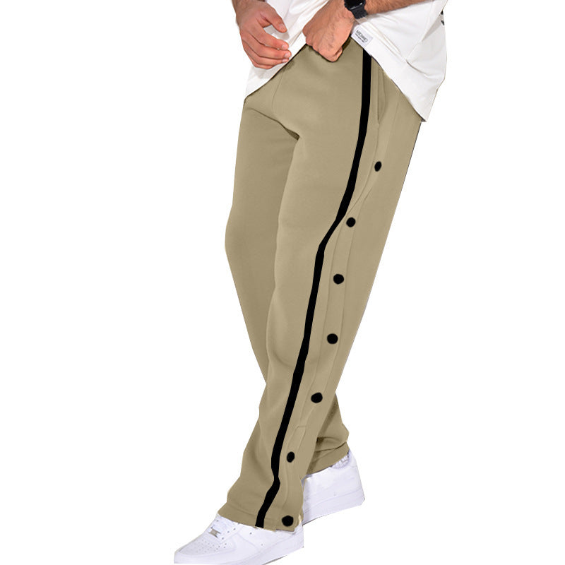 Herren Sportliche Jogginghose mit Druckknopfdetails an der Seite R&B