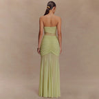 Damen Glamouröses Abendkleid mit Spitzenakzenten und figurbetonter Raffung R&B