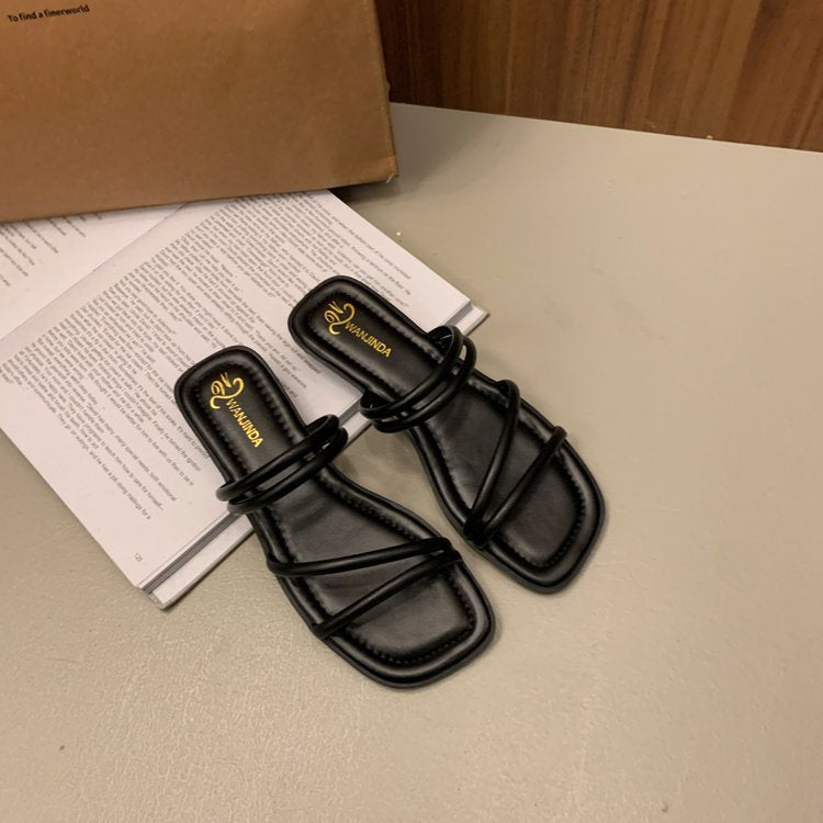 Damen elegante Riemensandalen mit geschwungenen Riemen R&B