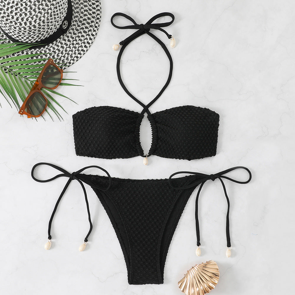 Damen Bandeau-Bikini mit exquisiten Schleifen und Cut-Out-Detail R&B
