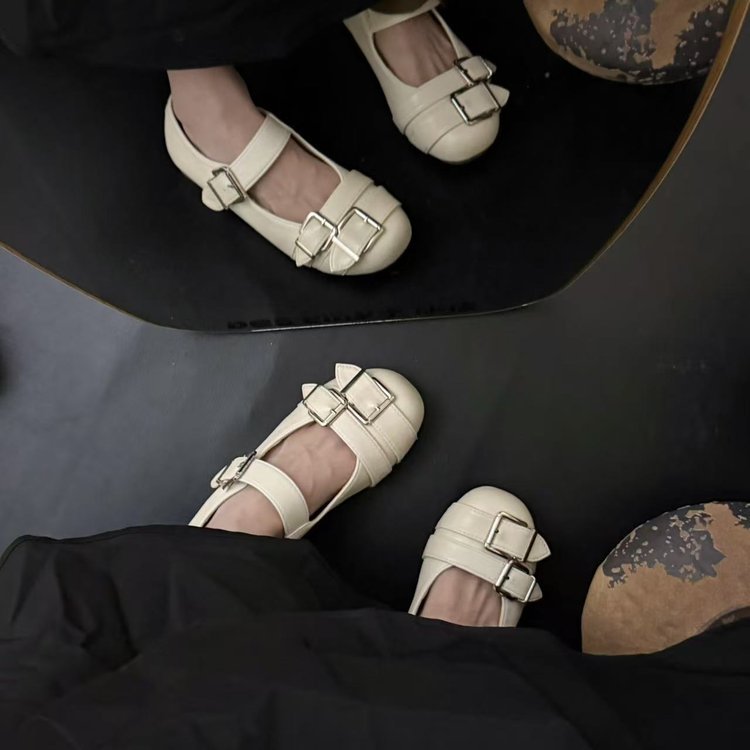 Damen Ballerinas mit modischen Schnallen und bequemer Innensohle R&B