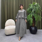 Damen Elegantes langes Kleid mit Rüschendetail R&B