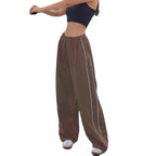 Damen Sportliche Hose mit weitem Schnitt und elastischem Bund R&B