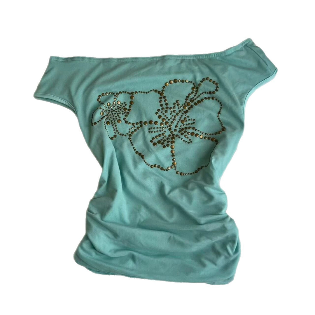 Damen Off-Shoulder Oberteil mit glitzernden Details R&B