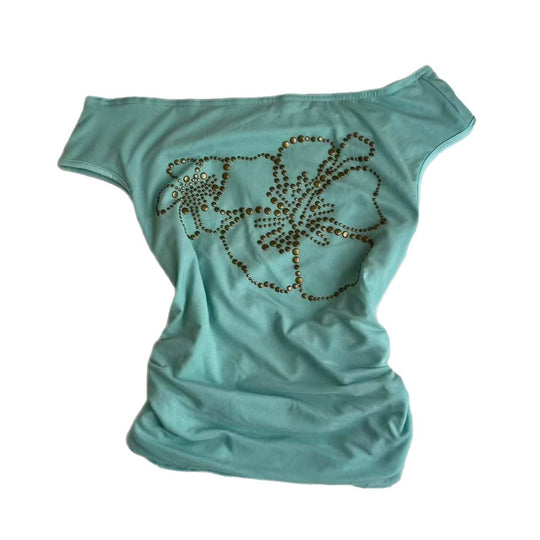 Damen Off-Shoulder Oberteil mit glitzernden Details R&B