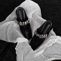 Damen elegante Mules mit modischen Metallakzenten R&B