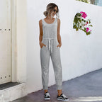 Damen lässiger Overall mit Taschen und Elastischem Taillenzug R&B