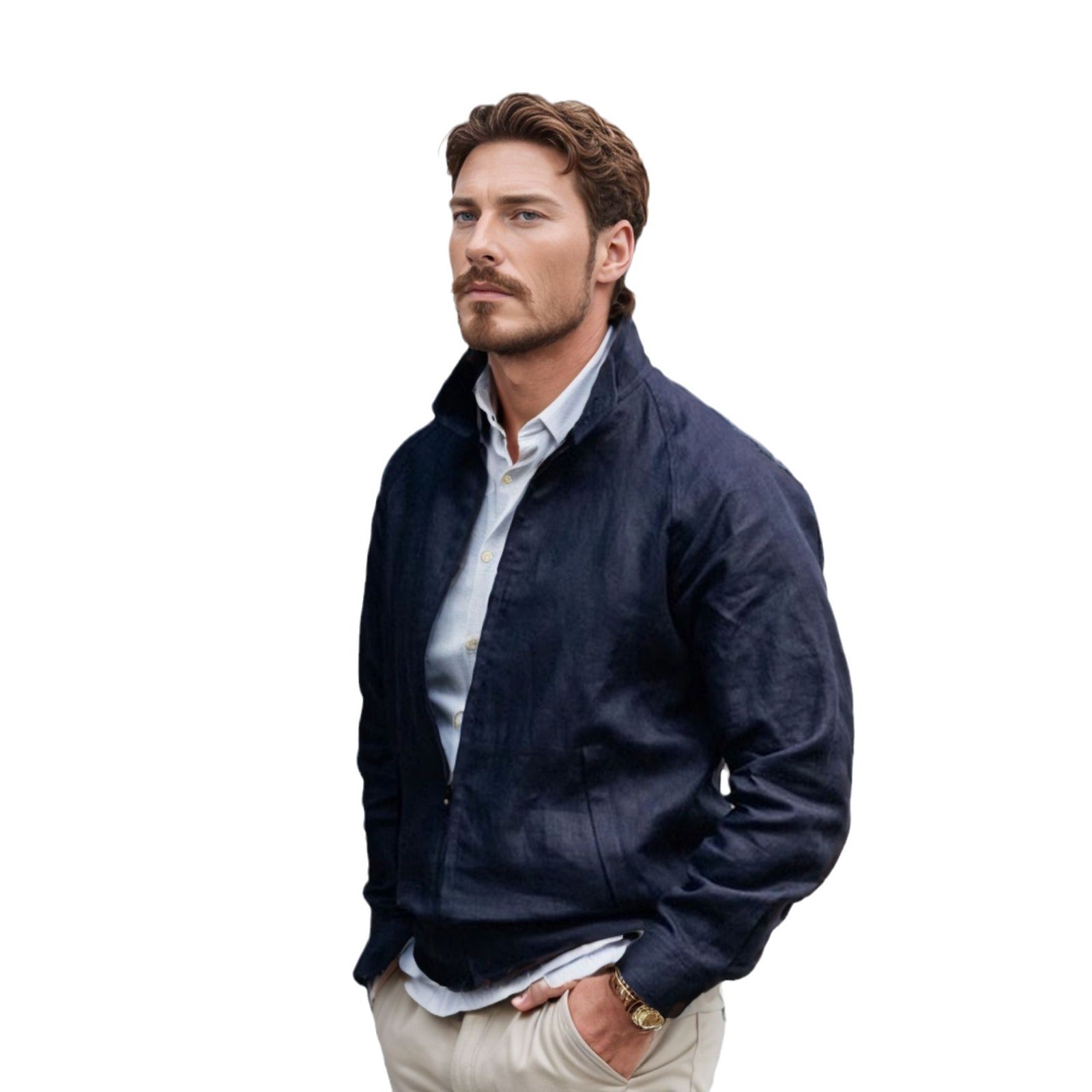 Herren lässige Übergangsjacke mit praktischen Reißverschlusstaschen R&B
