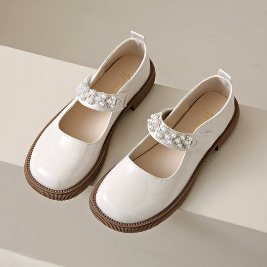 Damen elegante Mary Jane Schuhe mit funkelnder Perlenverzierung R&B