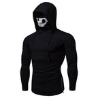 Herren Langarmshirt mit Kapuze und einzigartigem Totenkopfdesign