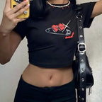Damen Crop Top mit 90er Jahre Aufdruck R&B