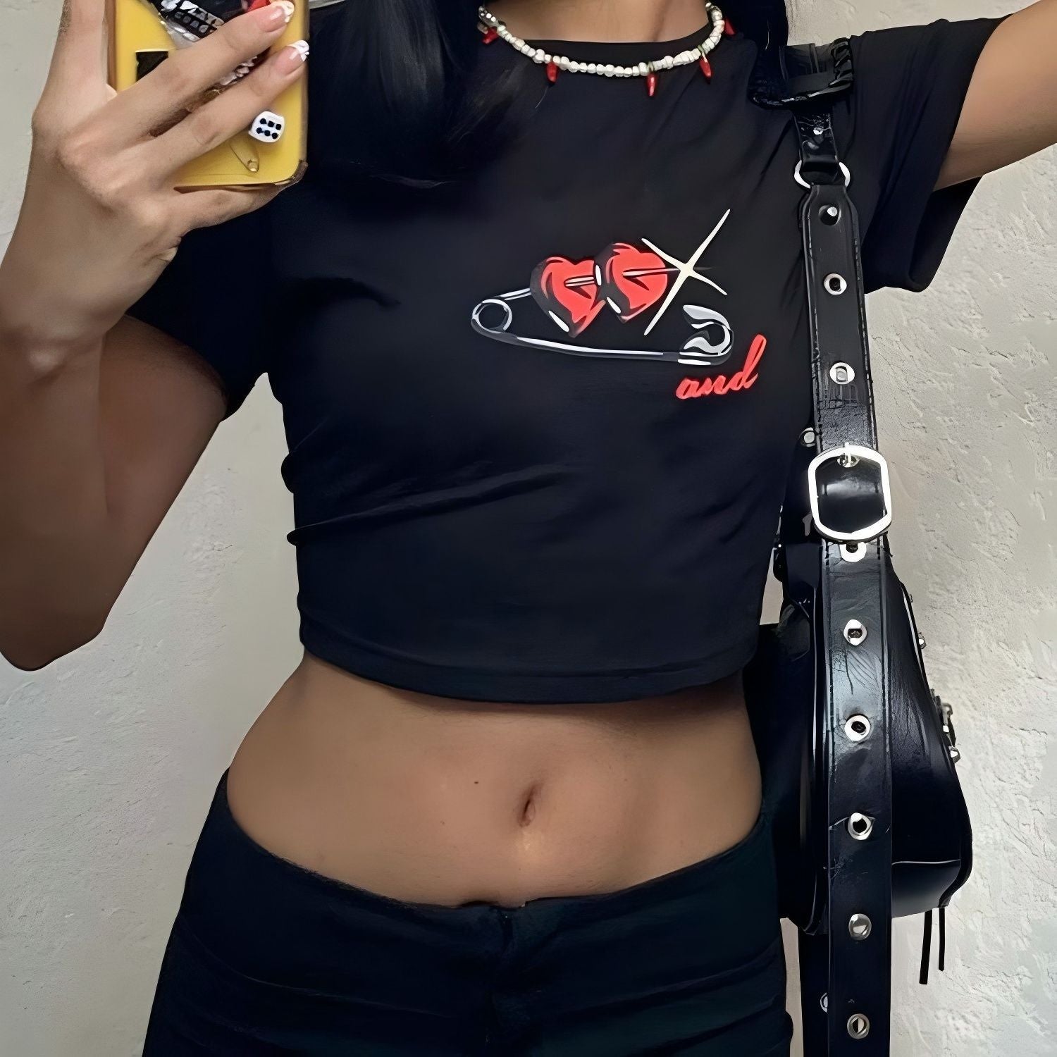 Damen Crop Top mit 90er Jahre Aufdruck R&B