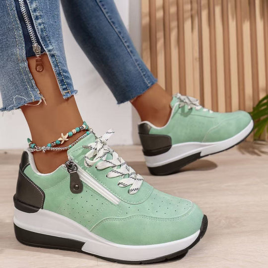 Damen Komfortable Sneakers mit modischem Reißverschluss und atmungsaktiver Sohle R&B
