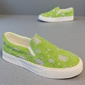 Damen Modische Slip-On Sneakers mit funkelnden Applikationen