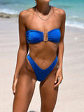 Damen Bandeau-Bikini mit eleganter Schnalle R&B