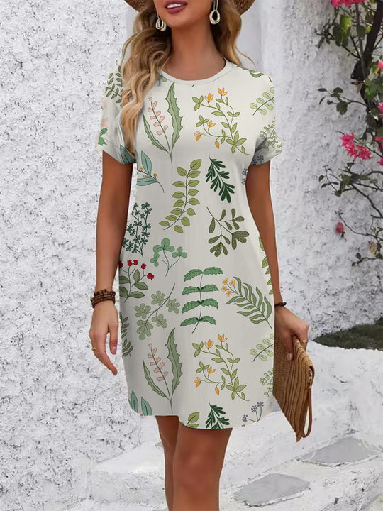 Damen T-Shirt Kleid mit kreativem Druckdesign R&B