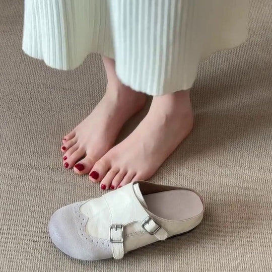 Damen Komfortable Clogs mit modischem Schnallen-Design R&B