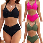 Damen Hochgeschnittener Bikini mit elegantem Wickeldetail R&B