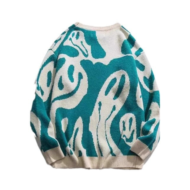 Damen Lässiger Pullover mit modernem Print und lockerer Passform R&B