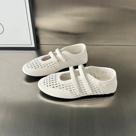 Damen Bequeme Sandalen mit atmungsaktiver Netzstruktur und verstellbarem Riemen R&B