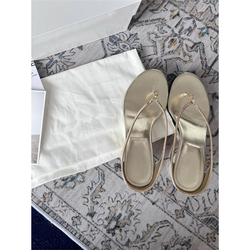 Damen elegante Zehentrenner Sandalen mit feinen Riemchen R&B