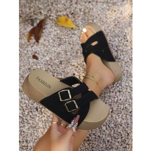 Damen Komfortable Badesandalen mit modischem Riemendesign R&B