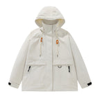 Herren funktionale Freizeitjacke mit verstellbarem Kapuzenkragen und großen Taschen R&B