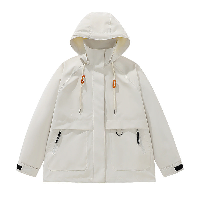 Herren funktionale Freizeitjacke mit verstellbarem Kapuzenkragen und großen Taschen R&B