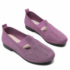 Damen atmungsaktive Slip-On Ballerinas mit elastischem Einschlupf und flexibler Sohle