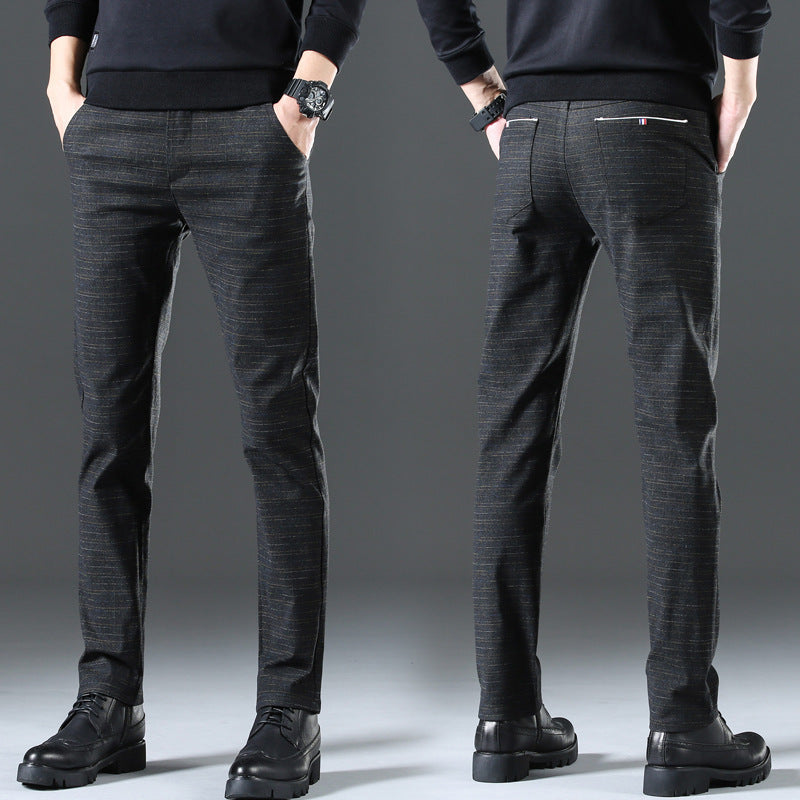 Herren moderne Chinohose mit elastischem Bund und seitlichen Taschen R&B