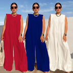Damen Weit geschnittener Jumpsuit mit Kapuze und tiefer Taille R&B