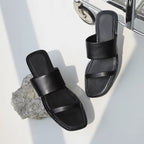 Damen Komfortable Zehentrenner-Sandalen mit breiten Riemen und ergonomischem Fußbett R&B