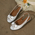Damen offene Slingback-Sandalen mit funkelnder Schleifenapplikation R&B
