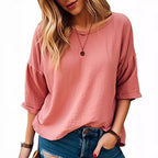 Damen Oversized Langarmshirt aus weich strukturiertem Material R&B