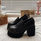 Damen Plateau-Loafers mit robustem Chunky-Absatz R&B