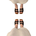 Damen elegante Mules mit zierlichen Schleifen R&B